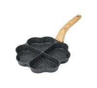 UTHCLO Poêle à Œufs Antiadhésive en Pierre de Maïs 18 Cm Manche en Bois, Poêle Mini pour Petit-déjeuner, Cuisson Rapide pour Omelettes, Crêpes et Burgers, Ustensile Cuisine Polyvalent