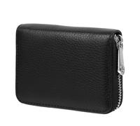 UTHCLO Porte-Cartes Pochette Multifonction en Cuir Véritable Noir Grosse Capacité Facile à Nettoyer pour Cartes Bancaires et Cartes D'identité