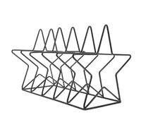 UTHCLO Porte-Documents en Fer Noir Forme Étoile, Organiseur de Livres et Porte-journaux, Support de Rangement 5 Angles pour Bureau, Chambre et Salon, Étagère Pratique pour Magazines