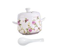 UTHCLO Pot à Soupe Céramique avec Couvercle Double Anse Cocotte à Ragoût Pratique de Cuisine pour Maison et Confortable Au Cadeau