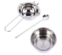 UTHCLO Pot de Fusion 2 Pièces en Acier Inoxydable 201 14 Cm Cuillère Renforcée, Ustensile pour Fondre Beurre et Fromage, Cuisson au Bain D'eau, Randonnée Cuisine Maison