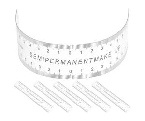 UTHCLO Règle Flexible en Pvc Transparent pour Microblading Sourcils 6 Pièces Graduation Noire, Outil de Marquage Précis et Symétrie pour Maquillage Tatouage Semi-permanent