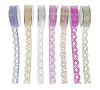 UTHCLO Ruban Adhésif Pailleté pour Loisirs Créatifs 7 Pièces Multicolores Motif Dentelle Ajourée Adhérence Forte sans Trace Scrapbooking Décoration Albums Photo et Journaux Intimes