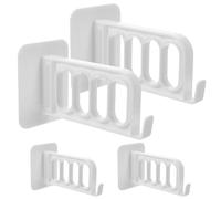 UTHCLO Séchoir à Linge Pliable Mural Blanc sans Perforation en Plastique 4pcs, Support Cintre Adhésif Robuste pour Chambre et Placards