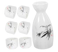 UTHCLO Service à Saké Céramique Japonaise Traditionnel avec Pichet et Tasses Rondes Élégant pour Maison et Occasions Spéciales