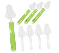 UTHCLO Set de Brosses Détachables pour Nettoyage Biberon et Tétine Tête Éponges Blanches Kit de Remplacement pour Brosses de Biberon Nettoyage Facile des Zones Difficiles