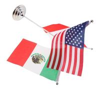 UTHCLO Set de Drapeaux de Bureau Internationaux Usa Canada Mexique avec Hampe Acier Inoxydable et Base Stable pour Pupitre Bureau Décoration