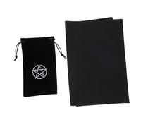 UTHCLO Set de Tapis Pentacle pour Tarot avec Pochette de Rangement à Cordon Non Glissant Décoratif et Pratique pour Divination et Jeux