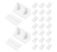 UTHCLO Sets de Équerres en Plastique Blanc à Angle Droit avec Couvercle Lot de 50 Support D'angle de Meuble Polyvalent, Structure Robuste et Apparence Propre pour Cloisons