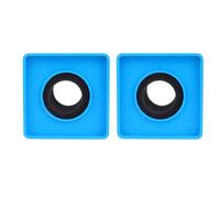 UTHCLO Station de Microphone Abs Moulé par Injection 2 Pièces Carré Bleu, Porte-micro Interview Professionnel Drapeau Logo Mic, Accessoire Micro Portable pour Conférence et Reportage