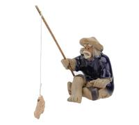 UTHCLO Statuette Décorative de Pêcheur en Céramique Élégante et Légère pour Aquarium et Décoration de Jardin Facile à Nettoyer pour Maison et Table de Sable