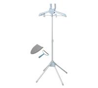 UTHCLO Support de Défroisseur Vapeur Portable Réglable 360° avec Cintre Rotatif, Présentoir à Vêtements Gris Compact pour Repassage Maison et Voyage, Kit 3 Pièces avec Support, Tapis