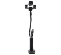 UTHCLO Support Mobile à Clip en Abs Noir, Compact et Léger, pour Smartphones et Petits Lecteurs Électroniques, pour Bureau ou Voyage, Fixation Réglable Jusqu'à 8 Cm