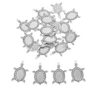 UTHCLO Supports de Pendentifs Tortues Marines Vintage en Alliage Argenté Ancien 20 Pièces pour Création de Bijoux DIY Breloques Rétro Adaptées aux Colliers Bracelets et Boucles
