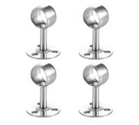 UTHCLO Supports de Tringle Résistants Rouille et Stables Lot de 4 en Acier Inoxydable Argenté Fixation Murale Solide Adaptés pour Penderie et Salle de Bain