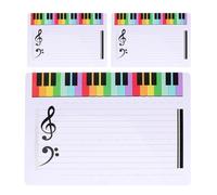 UTHCLO Tableau Blanc Effaçable à Portées Musicales 3 Pièces Plastique Léger Portable Format Petit pour Apprentissage Musique à Domicile École et Salle de Classe