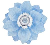 UTHCLO Tapis de Sol Antidérapant Forme Fleur 80x80 Cm en Fibres de Polyester Bleu Lotus, Tapis Décoratif Souple pour Salon et Chambre, Coussin de Sol Confortable et Coloré