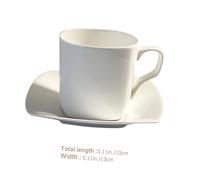 UTHCLO Tasse à Café Céramique avec Assiette Carrée Style Rétro pour Thé de Laprès Midi Simple et Adaptée Maison et Café