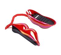 UTHCLO Téléphone Fixe à Lèvres Rouges Filaire Petite Taille Design Artistique Décoration De Bureau Originale Pour Maison Et Espace De Travail