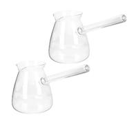 UTHCLO Théières en Verre Résistant Chaleur Faciles à Nettoyer Poignée Latérale Plusieurs styles 450ml Lot de 2 pour Maison ou Hôtel Plusieurs styles