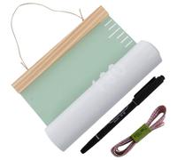 UTHCLO Toise Murale pour Garçon et Filles en Toile D’huile Verte Avocat Mètre Ruban et Stylo Marqueur, Tableau de Croissance Décoratif Nordique pour Chambre Bébé, Crèche et Salle de Jeux