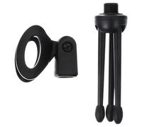 UTHCLO Trépied Micro en Plastique Noir Stable et Portable, Ensemble de 2 Pièces, Support de Microphone de Bureau Pratique pour Usage Quotidien