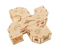 UTHCLO Tunnel Labyrinthe Bois pour Hamsters Exercice et Naturel pour Petits Animaux Maison Cachée et Parcours de Jeu pour Hamsters et Souris