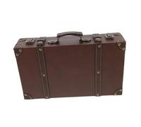 UTHCLO Valise Malle Vintage Petite En Cuir Brun, Rangement Décoratif Multifonction, Organisation Pour Décor De Boutique Et Séances Photo, Accessoire Pour Décoration De Tronc