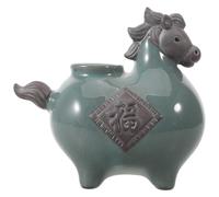 UTHCLO Vase à Fleurs de Cheval en Porcelaine pour Décoration de Table du Nouvel an Chinois, Vase Stable pour Fleurs Fraîches et Séchées, Décoration Intérieure