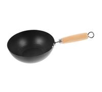 UTHCLO Wok Mini Fonte Sans Revêtement Poêle Polyvalente pour Cuisinière à Gaz et Électrique Poêle Quotidienne pour Friture et Cuisson
