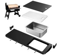 Utheer Étagère avant pliante améliorée pour Traeger Pro 34 Series, Century 885, Texas Elite 34, table de préparation de barbecue robuste de 94 x 30,5 cm avec planche à découper, bassin, 5 crochets