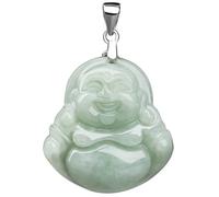 UTHTY Pendentif bouddha Maitreya en jade naturel/bouddha rieur + collier en argent S925/bijoux Reiki for femme/anniversaire, cadeau de Noël, 29 × 20 × 5,8 mm