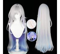 UTIEHD Perruque de cosplay anime, Genshin Impact, avec deux bonnets de perruque, résistant à la chaleur, pour Halloween, fête, etc.