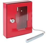 Utigh-1021-03 Boîtier Pour Clé De Secours Avec Marteau Brise Glace, 15 X 12 X 4 Cm, Ral 3001 Rouge De Signalisation