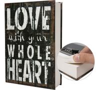 Utigh-Boîte De Rangement Sûre De Livre De Détournement De Papier Réel, Coffre-Fort Secret De Dictionnaire Avec Serrure De Code/Clé, Coffre-Fort Caché De Livre De Flip (Code Love)