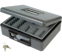 Utigh-- Caisse De Débit En Acier 2500 Sécurité Avec Serrure Nickelée Polyvalent Pour Commerces Et Bureaux Organisateur De Monnaie Avec Plateau Amovible, Gris, 230x185x80mm, Acier Allié