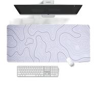 UTIGH-Tapis de Souris Gaming étendu-800×300×3MM-Mouse Pad Mat Bureau Extra Large, sous-Main de Claviers Prolongé avec Base Anti-érapante pour Bureau/Domicile/PC Jeux/Écriture (Carta Topografica Bianc