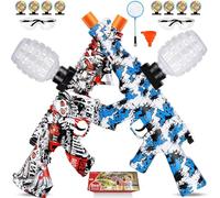 UTIJFOY Lot de 2 Jouets Blaster à Billes en Gel, Double modèle Splatter Blaster pour activités de Plein air, Jeu d'équipe, Noël, Halloween, Nouvel an, Anniversaire.