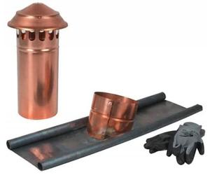 UTILFER Comignolo Tête Chapeau coupe-vent en cuivre + Converse en plomb, 100