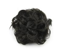 Utilisation pour les femmes Chignon bouclé en désordre noir brun cheveux Chignon élastique cheveux Chignon beignet rouleau morceau de cheveux chouchous Pour les cheveux(Brown Black)