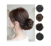Utilisation pour les femmes Messy Hair Bun Synthetic Curly Wavy Chignon Hairpieces Elastic Ponytail Extension Pour les cheveux(Natural black)