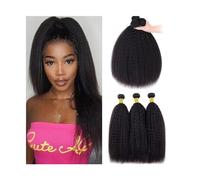 Utilisation quotidienne 1/3/4 pièces Extensions de cheveux humains Yaki paquets de cheveux humains droits for les femmes noires 8-40 pouces paquets droits crépus indiens Remy Extensions de cheveux Pou