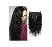Utilisation quotidienne 10-26 Inch Deep Wave Clip in Hair Extensions Brazilian Virgin Human Hair Extension for Women 8Pcs Remy Hair(16 inches)
