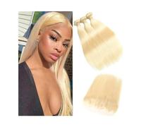 Utilisation quotidienne 613 faisceaux de cheveux raides blonds avec fermeture partie centrale 3/4 faisceaux avec dentelle frontale 10-40 pouces extension de cheveux humains brésiliens Remy Pour les pa