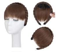 Utilisation quotidienne Bandeau tressé en cheveux synthétiques avec frange, postiche for un usage quotidien Pour les rencontres(12)