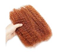 Utilisation quotidienne Cheveux humains Afro Kinkys en vrac, 50 g/paquet, for mini-torsades, tressages, micro-locs, réparations de locs et extensions de dreadlocks(Ginger,16inch)