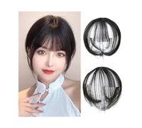 Utilisation quotidienne Clip en 3D Air frange frange de cheveux d'apparence naturelle for femmes filles deux pièces pince sur frange Extensions de cheveux partie perruque Pour les rencontres(Natural b