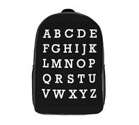 Utilisation Quotidienne Daypack Alphabet Scolaire des Lettres Sacs D'École Loisir Multicolore Sac À Dos Scolaire pour Trekking, Voyage, Scolaires, 42X32X14Cm