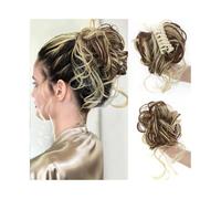 Utilisation quotidienne en fête Extension de cheveux synthétiques bouclés et ondulés en chignon bouclé désordonné à pince(#144)