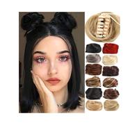 Utilisation quotidienne en fête Extensions capillaires Space Buns, 1 pièce, mini pince à cheveux, chignon donut synthétique(103)